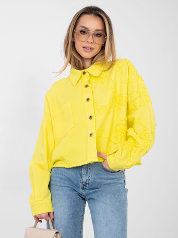 Żółta jeansowa kurtka oversize RUE PARIS