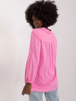 Hurt Różowa koszulowa bluzka z dekoltem V SUBLEVEL