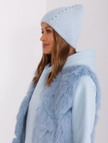 Wholesale light blue women's winter hat.