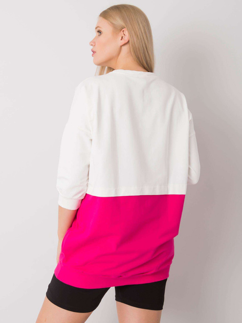 Ecru-fuksjowa tunika plus size z bawełny Philomene