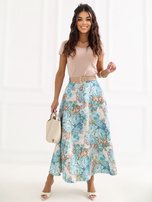 Miętowa midi spódnica w romantycznym stylu