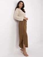 Hurt Jasnobrązowe zwiewne spodnie z paskiem OCH BELLA 