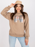 Dark beige sweatshirt women's oversize sweatshirt Elise 