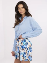 Beżowo-niebieskie spódnico-szorty z printem