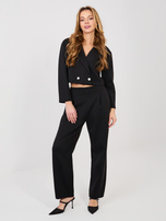 Czarny dresowy komplet w eleganckim stylu RUE PARIS 