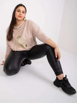 Jasnobeżowa luźna bluzka plus size Manon