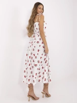 Biała letnia sukienka z gorsetową talią 