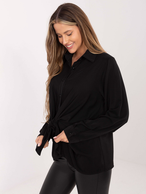 Czarna rozpinana koszula z kołnierzykiem