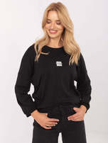 Czarna casualowa bluzka z aplikacją