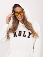  Ecru damska bluza z wypukłym napisem RUE PARIS