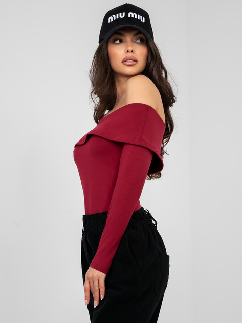 Bordowa bluzka hiszpanka basic z bawełny RUE PARIS