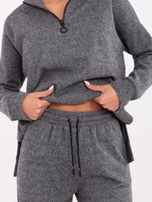 Hurt Ciemnoszary damski komplet z prostymi spodniami 
