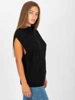 Hurt Czarna kamizelka dzianinowa z warkoczami SUBLEVEL