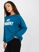 Hurt Morska dresowa bluza bez kaptura z napisem RUE PARIS 