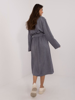 Hurtownia Ciemnoszara sukienka casualowa z rozcięciami