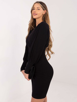 Czarna sukienka prążkowana Leticia RUE PARIS