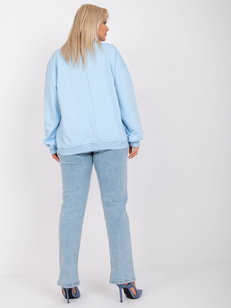 Jasnoniebieska bluza dresowa plus size z bawełny Mischa