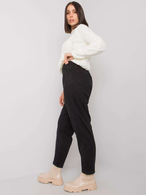 Czarne proste jeansy plus size Johana