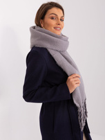 Hurtownia Szary damski szal z frędzlami