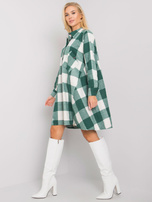 Zielono-biała sukienka koszulowa w kratę Sovvina