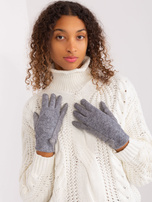 Hurt Ciemnoszare dzianinowe rękawiczki damskie