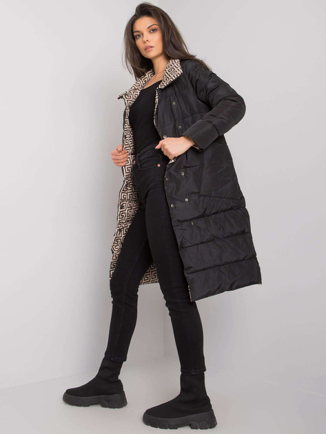 Czarna pikowana kurtka zimowa Alabama