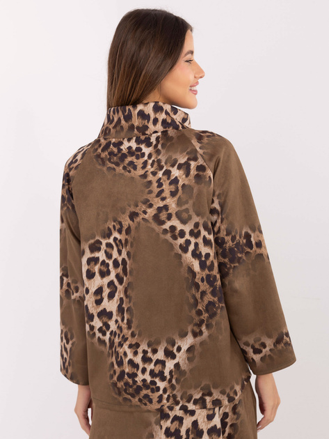 Khaki-beżowa zamszowa narzutka od kompletu