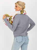 Hurtownia Biała kwiatowa chusta z bawełny