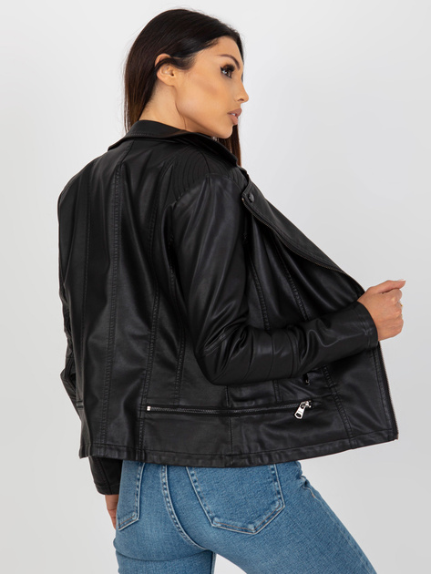 Hurt Czarna damska kurtka ramoneska z pikowaniem