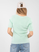 Jasnozielony damski sweter z domieszką wiskozy