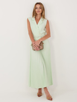 Miętowa plisowana sukienka na wesele RUE PARIS 