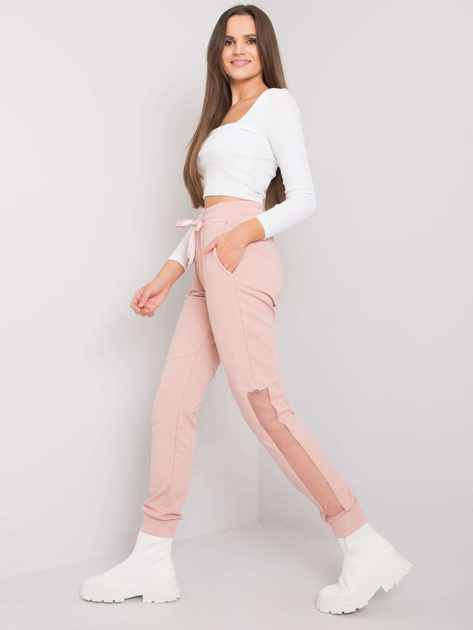 Brudnoróżowe bawełniane spodnie dresowe Susan