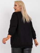 Czarna gładka bluzka plus size basic na co dzień 