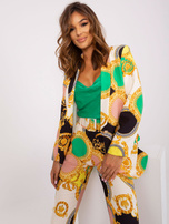 Hurt Czarno-beżowa damska marynarka z printem 