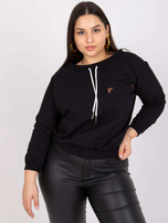 Czarna krótka dresowa bluza plus size Louna