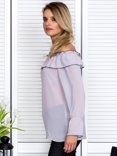 Szyfonowa bluzka hiszpanka szara
