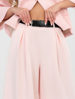 Pastelowe różowe dresowe spodnie palazzo RUE PARIS 