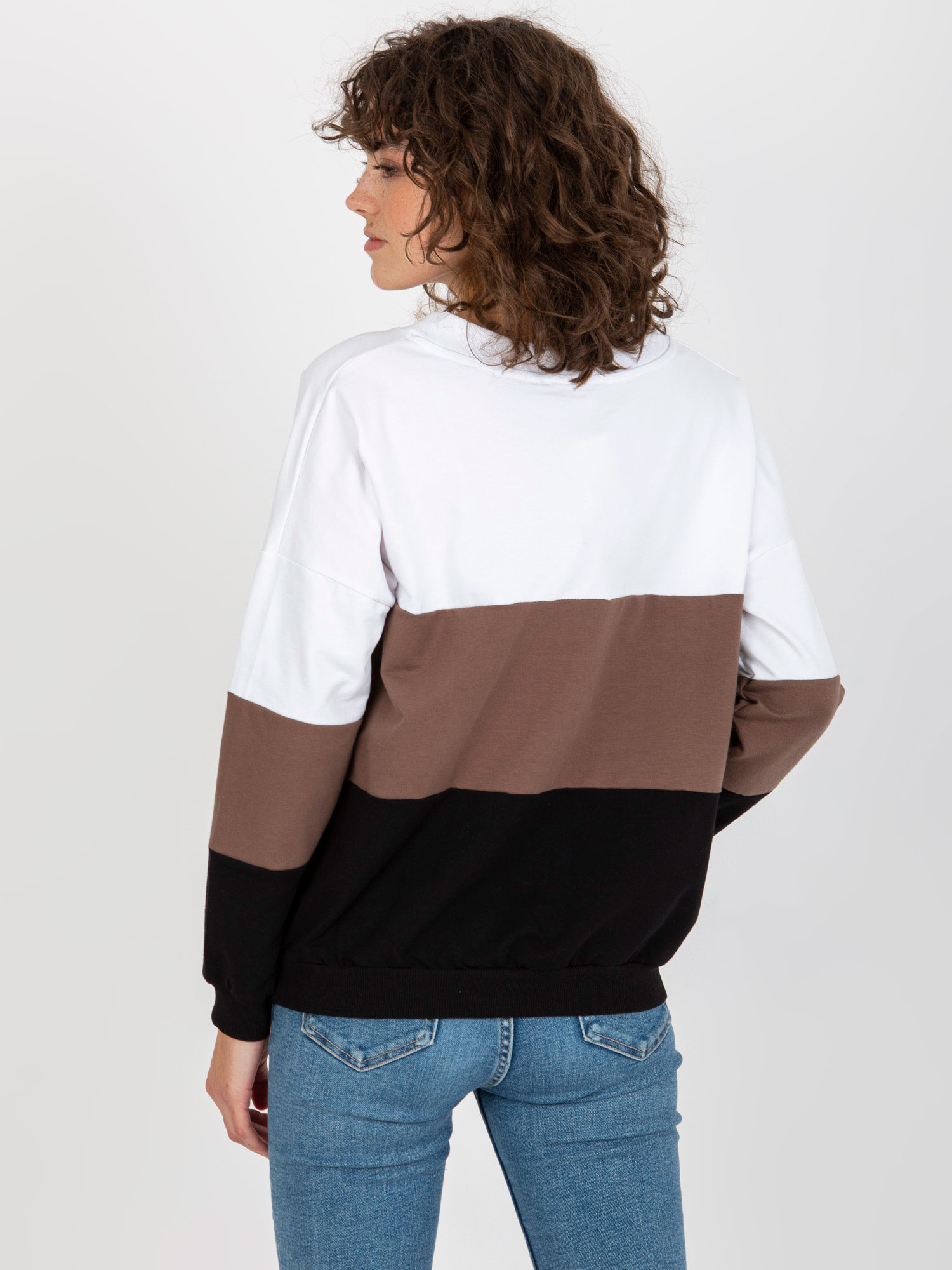 Biało-czarna bluza basic bez kaptura RUE PARIS