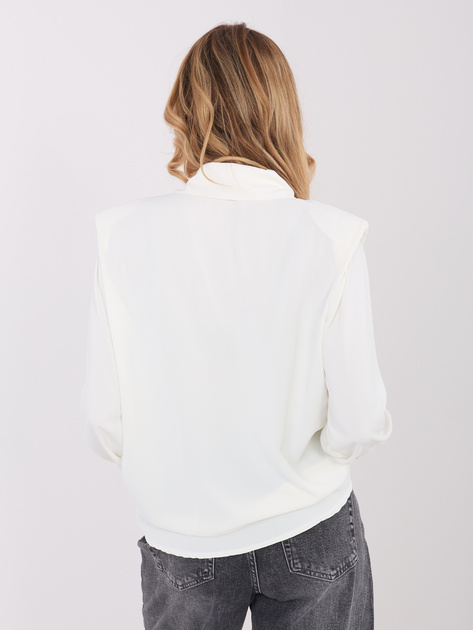 Ecru rozpinana koszula broszką