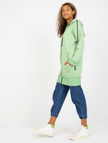 Hurt Jasnozielona długa rozpinana bluza basic z kieszeniami RUE PARIS  