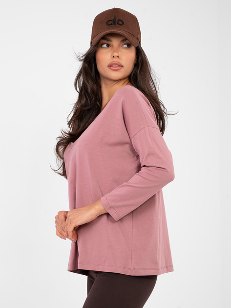 Brudnoróżowa bawełniana bluzka basic RUE PARIS