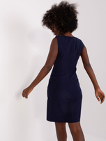 Hurt Granatowa sukienka koktajlowa z koronką