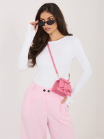 Biała damska bluzka z ozdobnymi różami RUE PARIS 