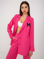 Hurtownia Ciemnoróżowa casualowa marynarka od garnituru