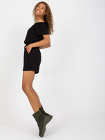 Hurtownia Czarny krótki kombinezon hiszpanka z kieszeniami SUBLEVEL 