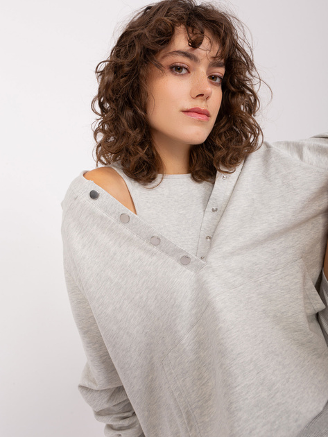 Hurt Jasnoszary melanżowy komplet casualowy z topem