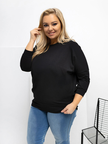 Czarna damska bluzka plus size z bawełny