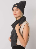 Ciemnoszary komplet dzianinowy na zimę RUE PARIS