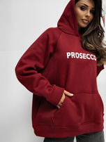 Bordowa bluza z kontrastowym napisem RUE PARIS