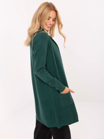 Dunkelgrüner Cardigan mit Modalanteil.